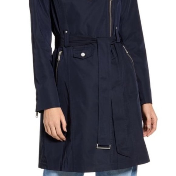 Gorgeous BNWT AVEC LES FILLES Water Resistant Moto Trench Coat - Picture 3 of 6